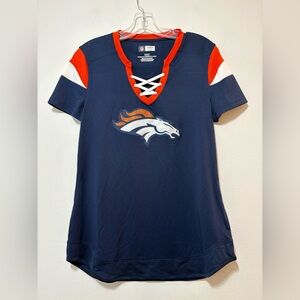 Denver Broncos Football Jersey Womens Small Blue Lace NFL Team Apparel NWOT